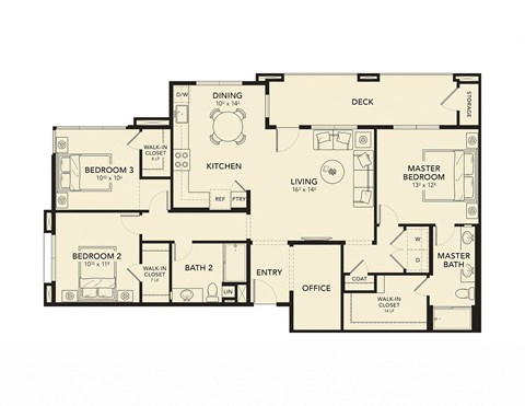 3 bed 2 bath C at Luma at El Corazon Apartments, Oceanside, California